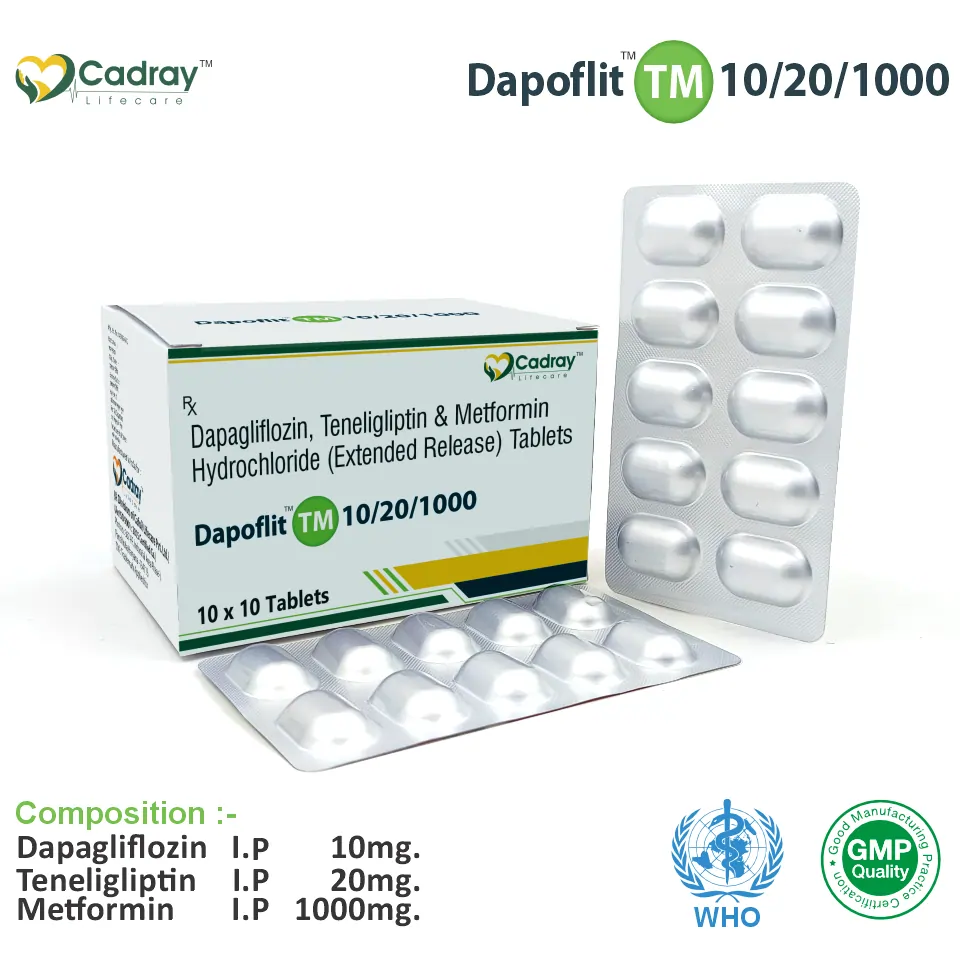 Dapagliflozin Teneligliptin Metformin Tablet Supplier India
